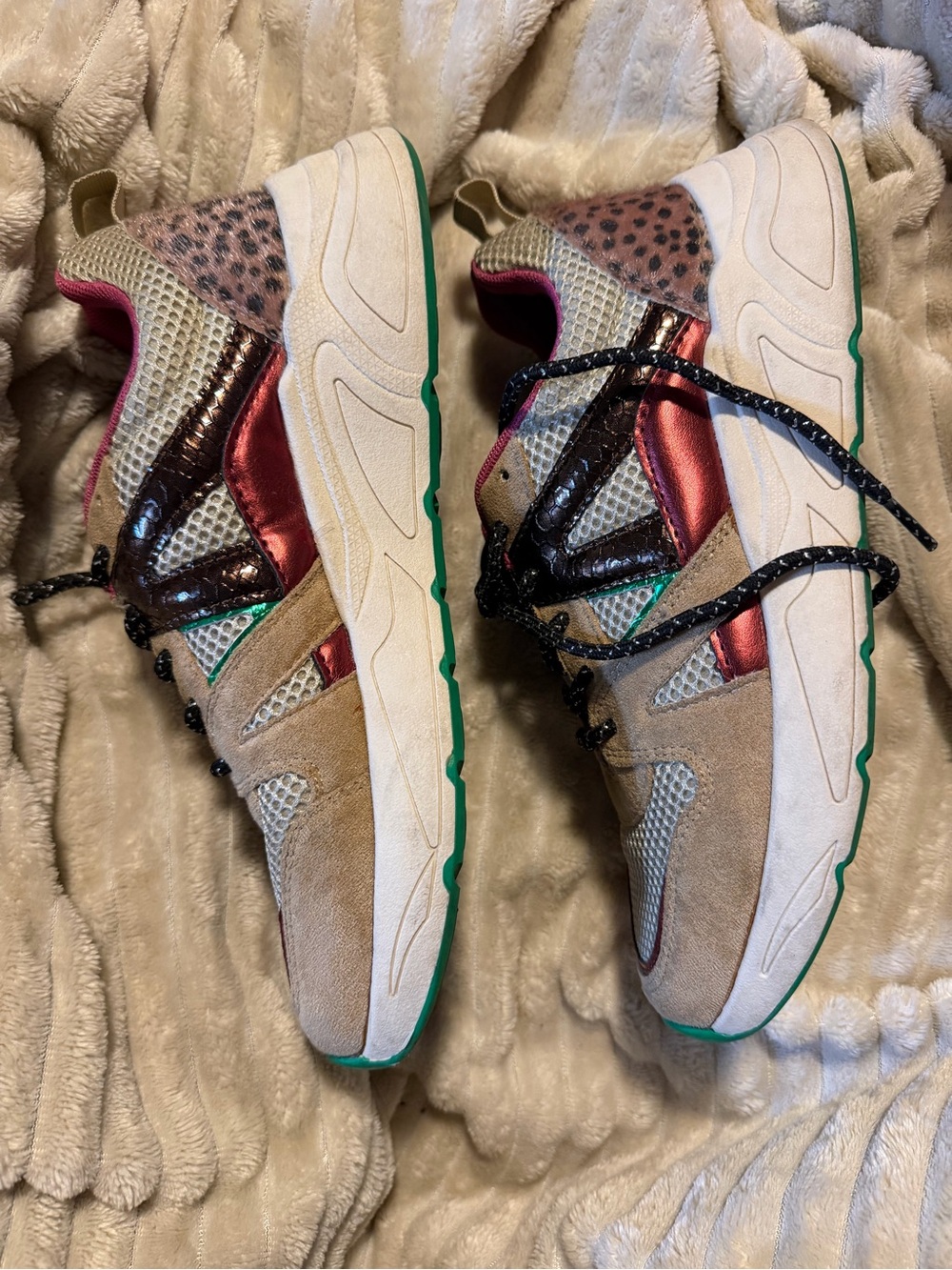 Lucky Step Metallic Animal Print Sneakers